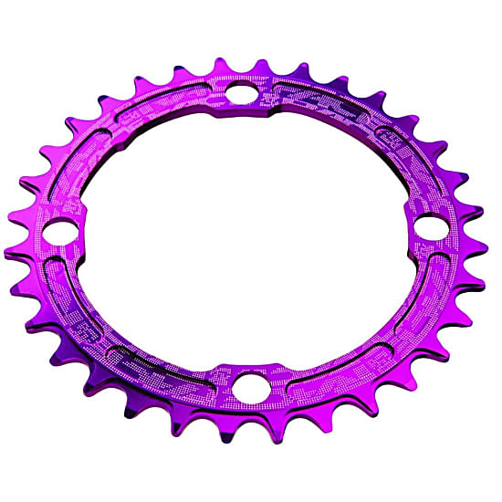 Race Face CHAINRING NARROW WIDE 4-BOLT 104MM 10/11/12-SPEED 30/32/34T, Purple