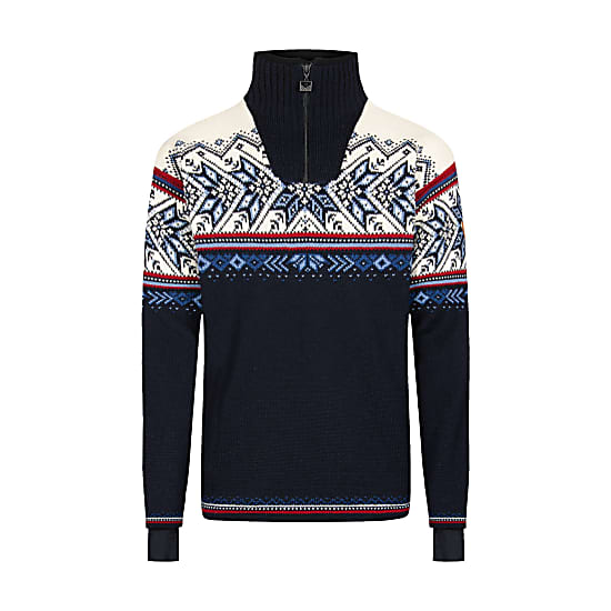 Dale of Norway M VAIL WEATHERPROOF SWEATER, Navy - Red - Offwhite - Indigo