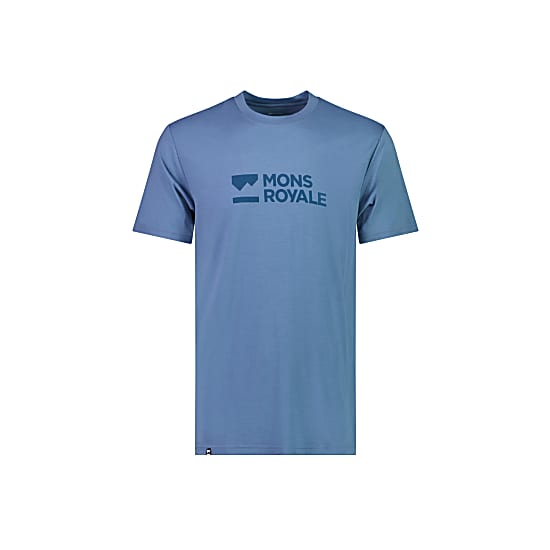 Mons Royale M ICON T-SHIRT, Blue Slate - Mons Logo
