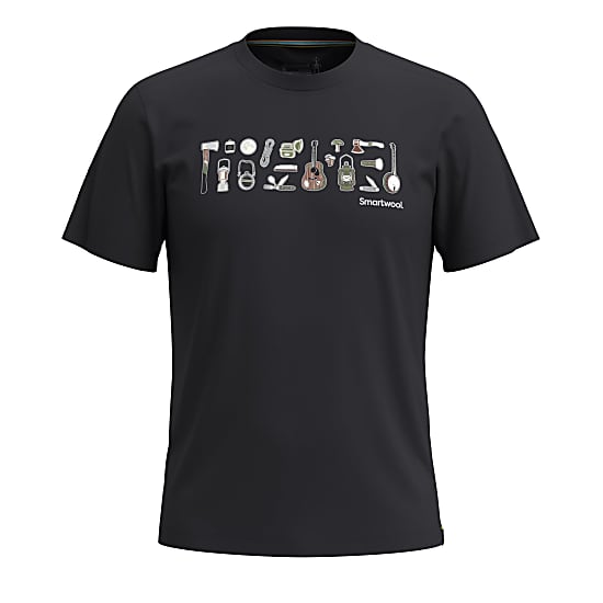 Smartwool M GONE CAMPING GRAPHIC SHORT SLEEVE TEE, Black
