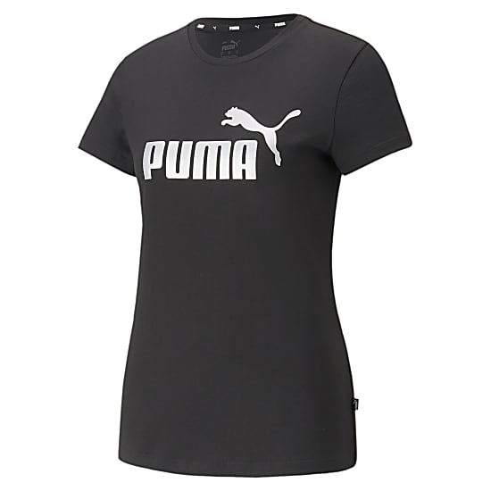 Puma W ESSENTIALS METALLIC LOGO TEE, Puma Black - Silver Metallic