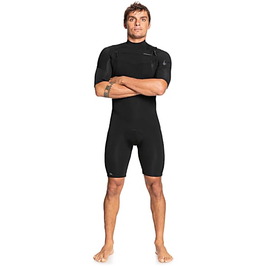 Quiksilver M EVERYDAY SESSIONS 2/2 SS CHEST ZIP SPRINGSUIT, Black