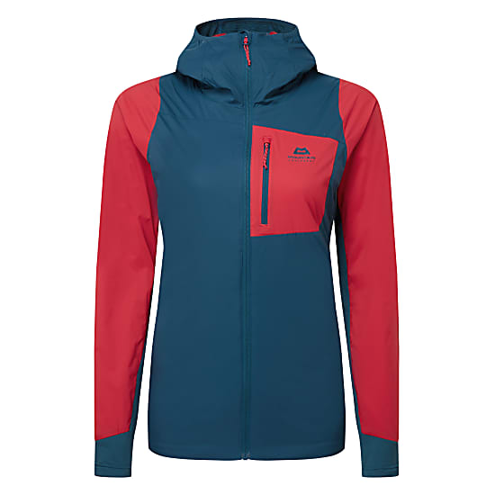 Mountain Equipment W SWITCH PRO HOODED JACKET, Majolica Blue - Capsicum Red