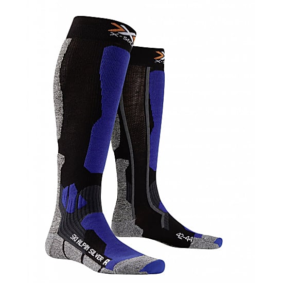 X-Socks SKI ALPIN SILVER, Black - Cobalt Blue