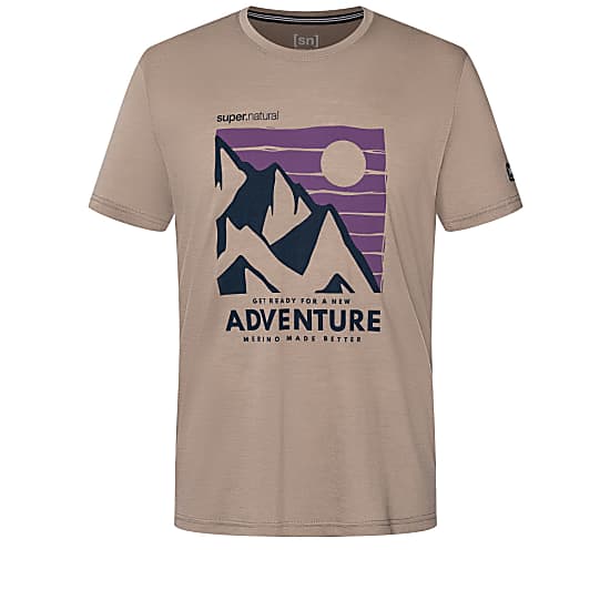 Super.Natural M MOUNTAIN ADVENTURE TEE, Brindle - Blueberry - Purple Passion