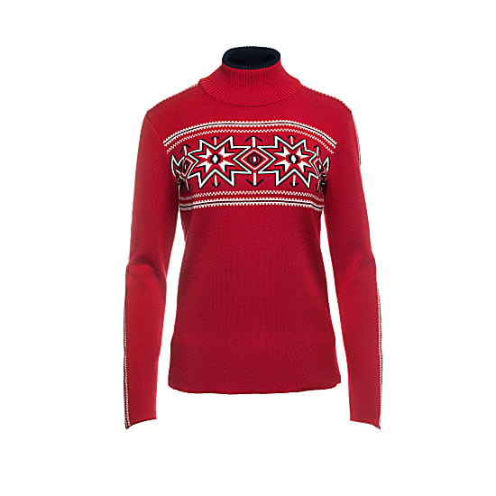 Dale of Norway W TINDEFJELL SWEATER, Raspberry - Navy - Offwhite
