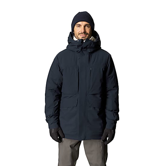 Blue illusion puffer jacket deals