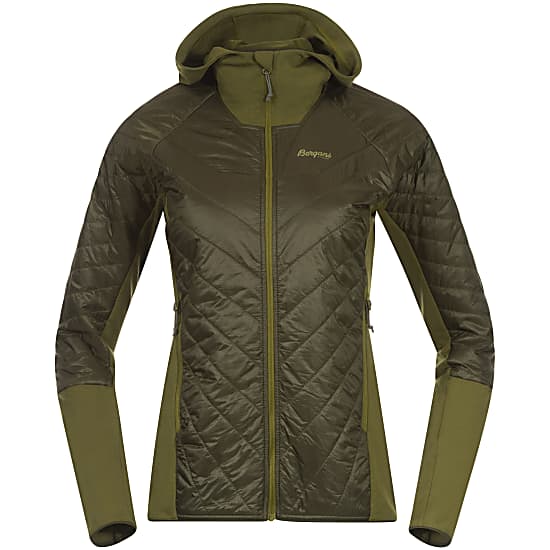 Bergans CECILIE LIGHT INSULATED HYBRID JACKET Dark Olive Green Trail Green Free Shipping starts at 60 www.exxpozed.eu