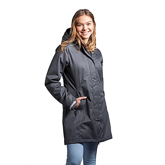 Tatonka W FLOY HOODED BIKE COAT Grey Blue Free Shipping starts at 60 www.exxpozed