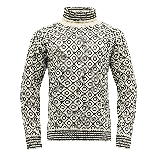 Devold SVALBARD WOOL HIGH NECK, Off White - Anthracite