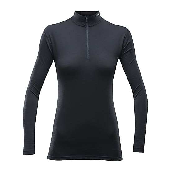 Devold W BREEZE MERINO 150 ZIP NECK, Black