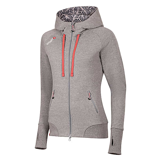 Ocun W HOODIE ZIPPER, Grey Paloma - Silver Scone