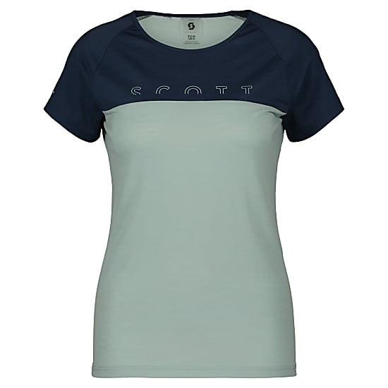 Scott W DEFINED MERINO S/SL TEE, Metal Blue - Fresh Green