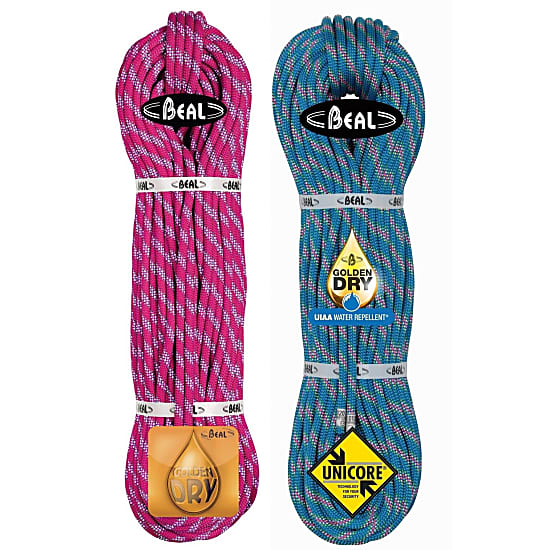 Beal COBRA II UNICORE 8.6MM 2 x 60M GOLDEN DRY, Blue - Fuchsia