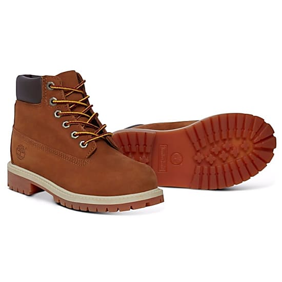 Timberland YOUTH 6-INCH PREMIUM WATERPROOF BOOT, Rust Nubuck with Honey