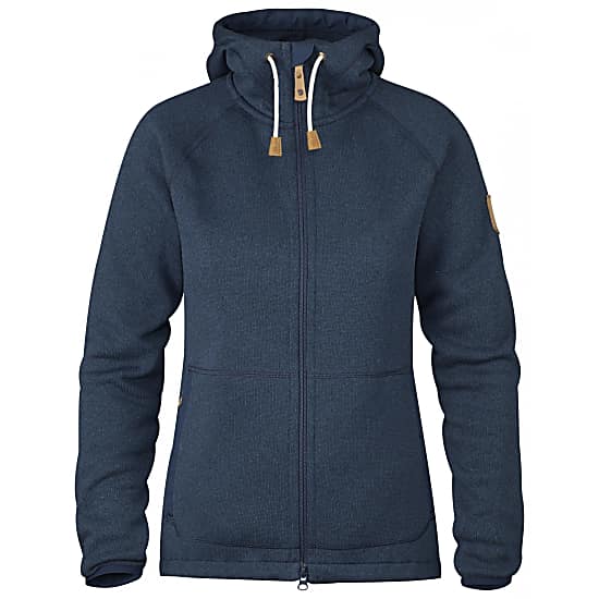 Fjallraven W OVIK FLEECE HOODIE, Navy