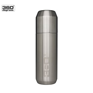 360 Degrees VACUUM INSULATED STAINLESS FLASK WITH  POT THROUGH CAP 750ML, Silver