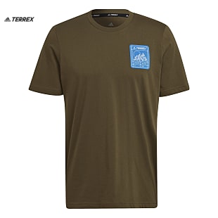 adidas TERREX PATCH MOUNTAIN GRAPHIC TEE M, Focus Olive - Sky Rush