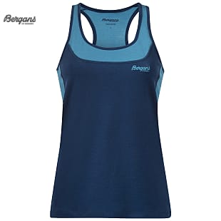 Bergans CECILIE ACTIVE WOOL SINGLET, Deep Sea Blue - Clear Ice Blue