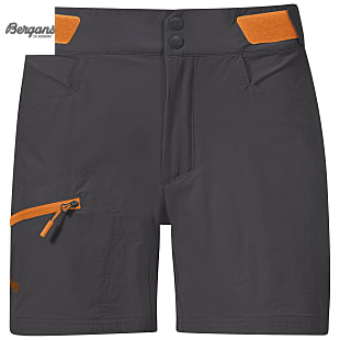Bergans CECILIE MOUNTAIN SOFTSHELL SHORTS, Cloudberry Yellow - Solid Dark Grey