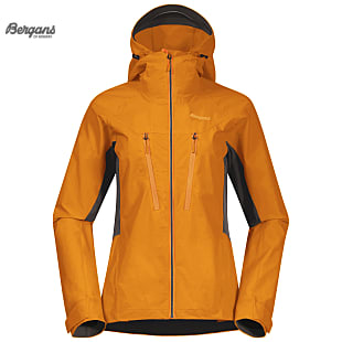 Bergans CECILIE MOUNTAIN SOFTSHELL JACKET, Solid Dark Grey - Cloudberry Yellow