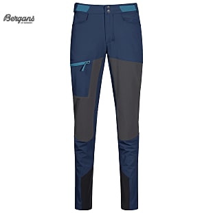 Bergans CECILIE MOUNTAIN SOFTSHELL PANTS, Clear Ice Blue - Solid Dark Grey