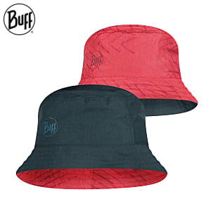 Buff TRAVEL BUCKET HAT, Collage Red - Black