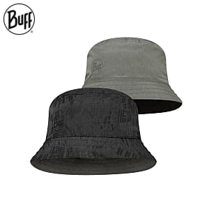 Buff TRAVEL BUCKET HAT, Gline Black - Grey