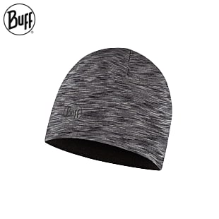Buff KIDS LIGHTWEIGHT MERINO WOOL REVERSIBLE HAT, Black - Graphite Multi Stripes