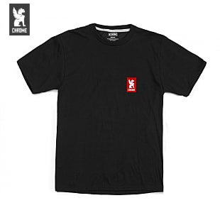 Chrome Industries M VERTICAL RED LOGO TEE, Charcoal - Red