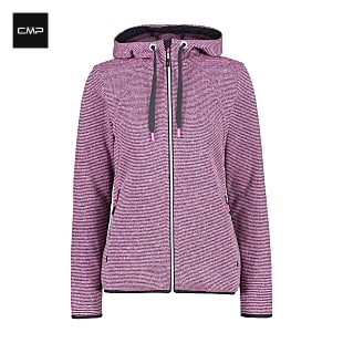 CMP W JACKET FIX HOOD KNITTED, Purple Fluo - Anthracite