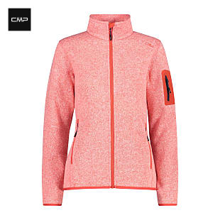 CMP W KNITTED MELANGE FLEECE JACKET, Corallo Red Kiss