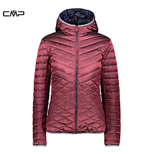 CMP W JACKET FIX HOOD RIPSTOP QUILTED PATTERN, Syrah