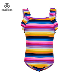 Color Kids GIRLS SWIMSUIT WITH FRILLS, Purple Cactus