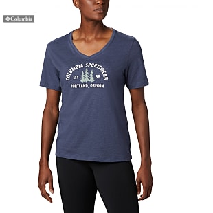 Columbia W MOUNT ROSE RELAXED TEE, Nocturnal Heather - CSC Badge