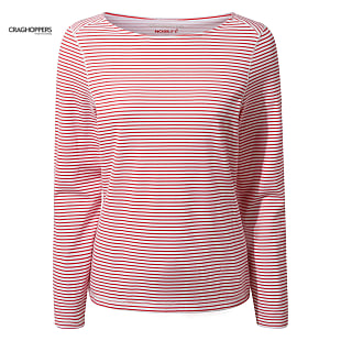 Craghoppers W NOSILIFE ERIN LONG SLEEVED TOP, Rio Red Stripe
