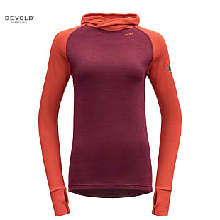 Devold W EXPEDITION MERINO 235 HOODIE, Beauty - Coral