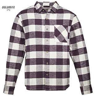Dolomite M FLANELL CHECK SHIRT, Latte Beige - Cosmic Red