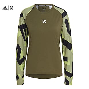 adidas Five Ten TRAILX LONG SLEEVE W, Focus Olive - Magic Lime