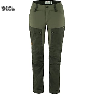 Fjallraven W KEB TROUSERS CURVED SHORT, Deep Forest - Laurel Green