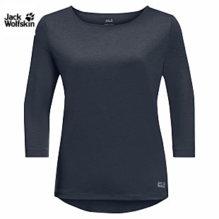 Jack Wolfskin W PACK AND GO 3/4 TEE, Night Blue