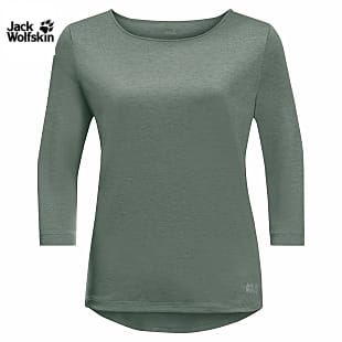 Jack Wolfskin W PACK AND GO 3/4 TEE, Hedge Green