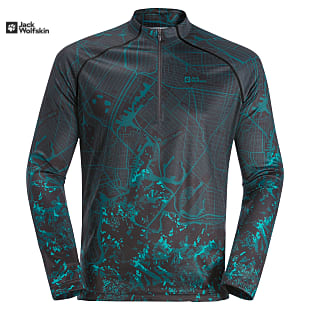 Jack Wolfskin M MOROBBIA L/S PRINTED, Blue Coral Allover