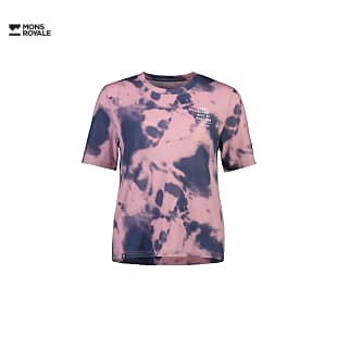Mons Royale W ICON RELAXED TEE TIE DYED, Denim Tie Dye
