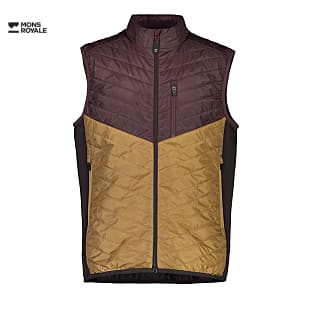 Mons Royale M ARETE WOOL INSULATION VEST, Toffee - Wine