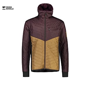 Mons Royale M ARETE WOOL INSULATION HOOD, Toffee - Wine