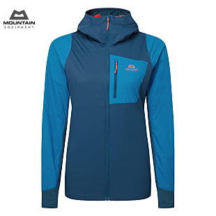Mountain Equipment W SWITCH PRO HOODED JACKET, Majolica Blue - Capsicum Red