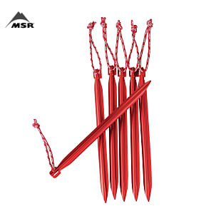 MSR MINI GROUNDHOG TENT STAKES KIT (6 STAKES), Red
