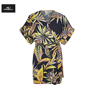 ONeill W OLIANA WRAP DRESS, Black Tropical Flower