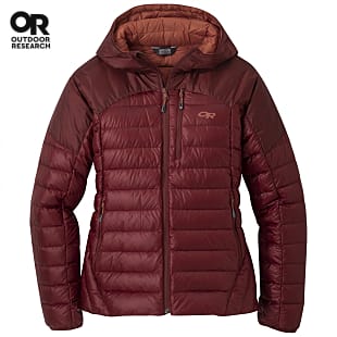 Outdoor Research W HELIUM DOWN HOODED JACKET, Madder